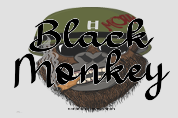 Black Monkey Script Font for Handmade Creators